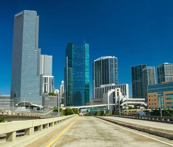 Belangrijke Weg Naar Downtown Miami Florida — Stockfoto