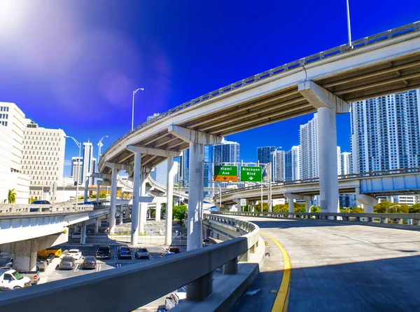 Route Principale Vers Centre Ville Miami Floride — Photo