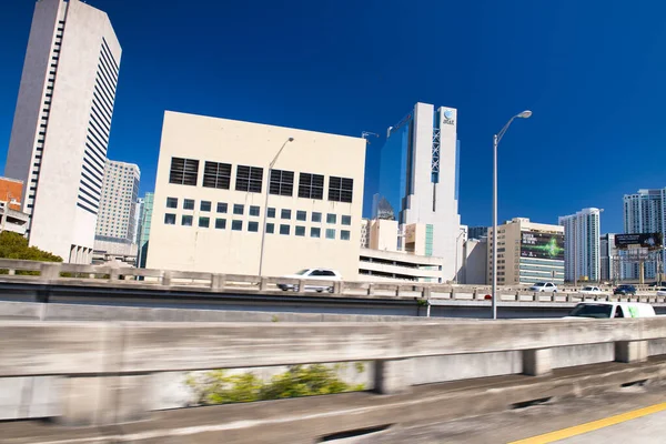 Miami February 2016 Interstate Traffic Downtown Miami — Stock Photo, Image