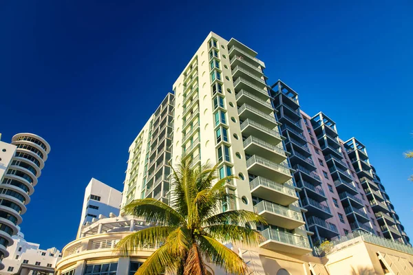 Rascacielos Miami Beach Soleado Día Invierno Florida — Foto de Stock