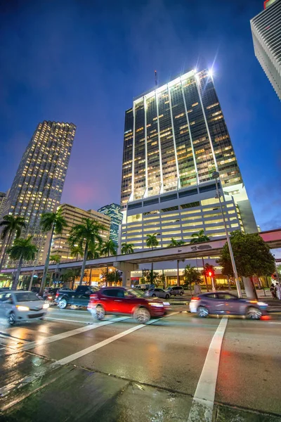 Nowoczesne Budynki Drapacze Chmur Biscayne Boulevard Centrum Miami — Zdjęcie stockowe