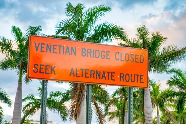 Venedik Köprüsü Miami Kapalı Şaret — Stok fotoğraf