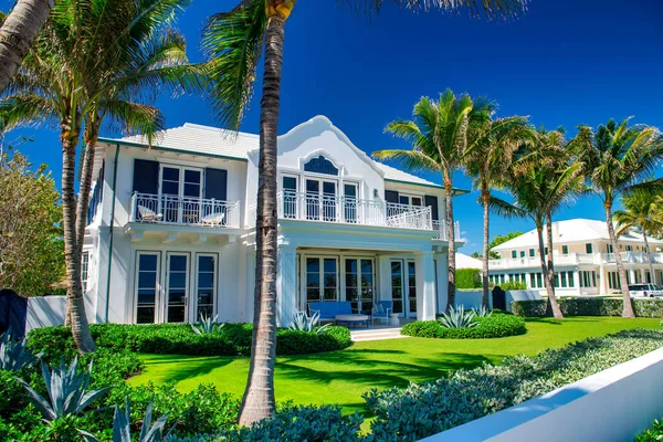 Palm Beach Февраля 2016 Красивые Здания Растительность Вдоль Океанского Бульвара — стоковое фото