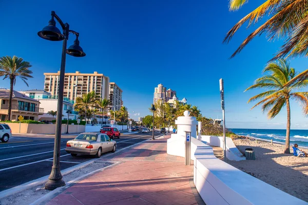 Fort Lauderdale Février 2016 Promenade Long Boulevard Ocean Par Une — Photo