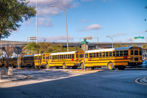 Jacksonville Février 2016 Bus Scolaires Gare Terminale — Photo