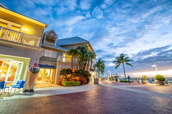 Promenade Nachts Bij Mallory Square Key West Florida — Stockfoto