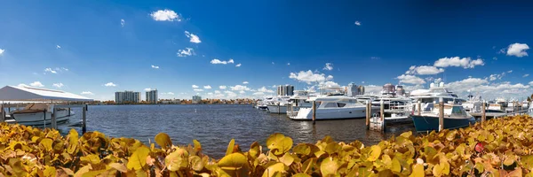 West Palm Beach February 2016 Panoramic View City Port Boats — Stock Photo, Image