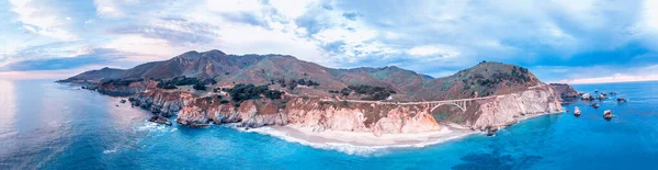 Big Sur Coastline Kalifornien Aerial Panoramautsikt Från Drönare Bixby Bridge — Stockfoto