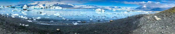 Lagoa Icebergs Parque Nacional Jokulsarlon Islândia Temporada Verão — Fotografia de Stock