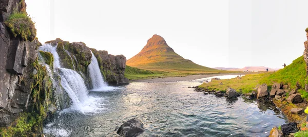 Kirkjufellsfoss Καταρράκτες Ισλανδία Κατά Θερινή Περίοδο — Φωτογραφία Αρχείου