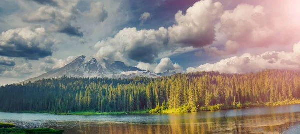 Mount Rainier Även Känd Som Tahoma Eller Tacoma Stor Aktiv — Stockfoto