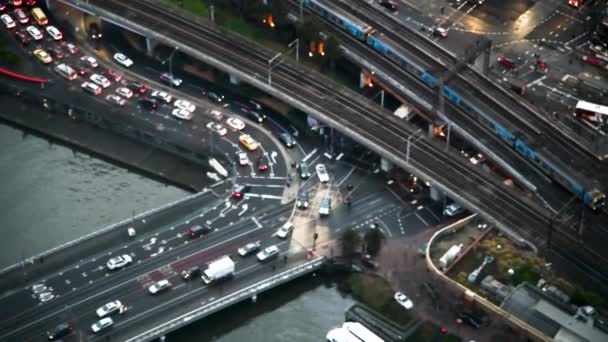 Luchtfoto 's van Melbourne vanuit de stadstoren — Stockvideo