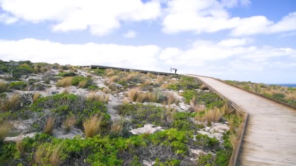 Flinders Chase National Park trail ao longo de Rochas Notáveis, Ilha Canguru, Austrália — Vídeo de Stock