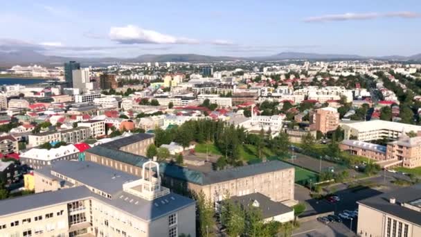 Reykjavik vista aerea panoramica, Islanda — Video Stock