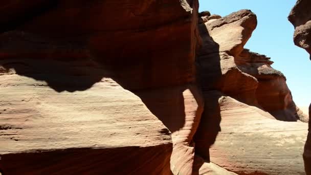 Incríveis formações rochosas de Antelope Canyon, EUA — Vídeo de Stock