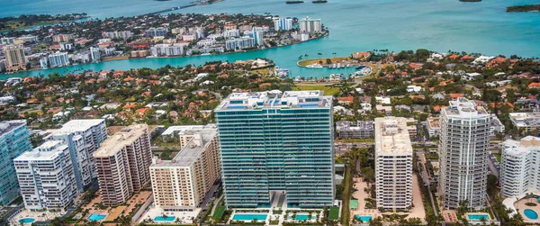 Letecký Pohled Collins Avenue Budovy Východní Pobřeží Miami — Stock fotografie