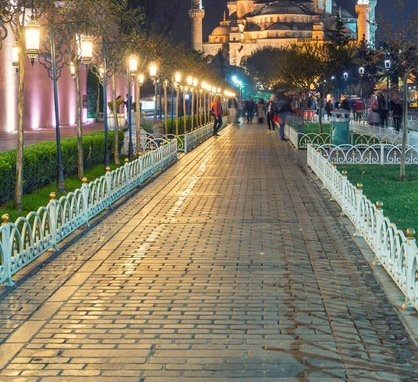 Modrá Mešita Noci Istanbul — Stock fotografie