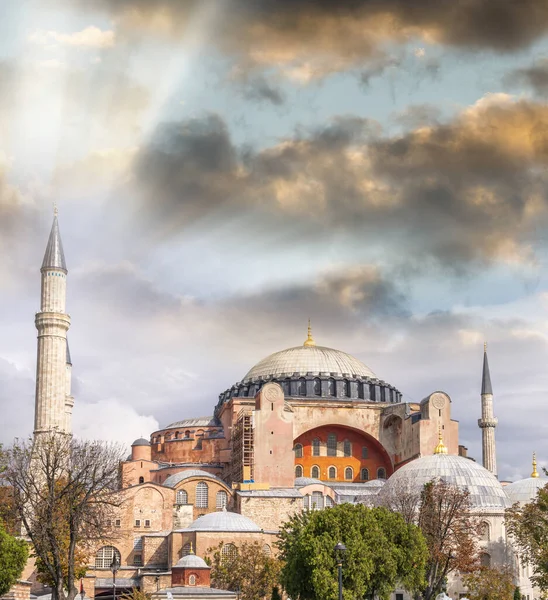 Hagia Sofia Vid Solnedgången Istanbul Turkiet — Stockfoto