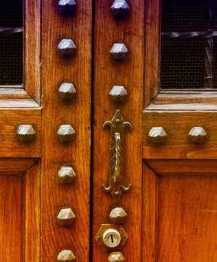 Floransa, İtalya 'da Eski Ahşap Kapı