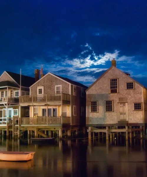 Huizen Boven Water Nantucket Coastline Massachusetts — Stockfoto