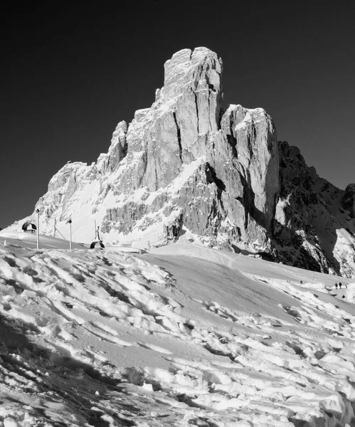 Snöiga Landskap Dolomiter Bergen Vintersäsongen Italien — Stockfoto