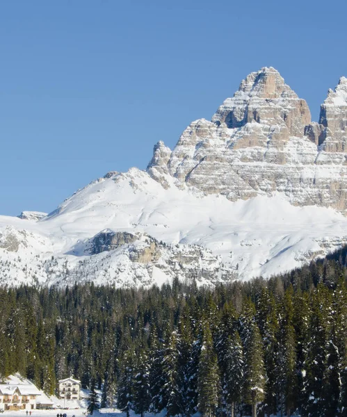 Snowy Landscape Dolomites Mountains Winter Season Italy — Stock Photo, Image