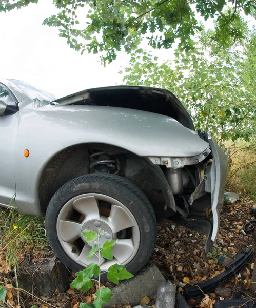 Incidente Stradale Contro Albero Italia — Foto Stock