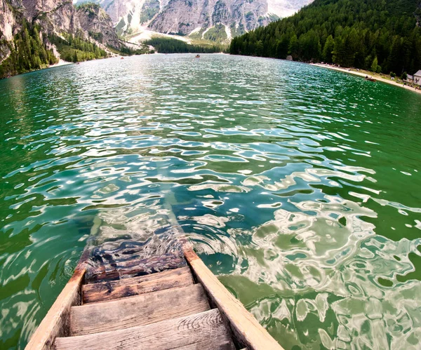 Lago Braies Sulle Dolomiti Italia — Foto Stock