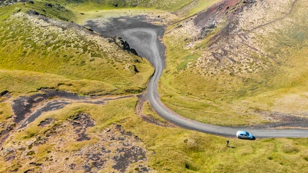 Saxholl Crater Island Krásný Letecký Pohled Dronu — Stock fotografie