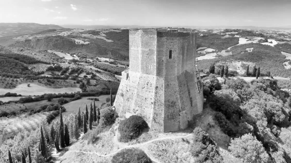 Wunderbare Luftaufnahme Von Rocca Castiglione Val Orcia Toskana Italien — Stockfoto