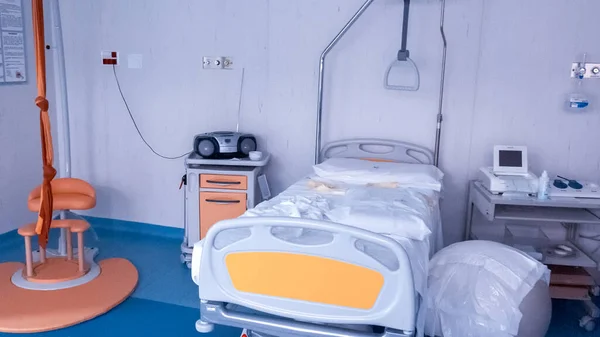 Camera Consegna Letto Colorato Ospedale Concetto Gravidanza Assistenza Sanitaria — Foto Stock
