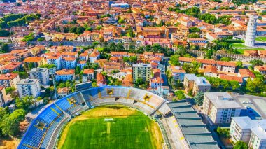 Pisa. Şehir futbol stadyumunun hava manzarası, Arena Garibaldi.