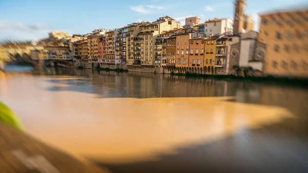 Budovy Podél Řeky Arno Florencie Itálie — Stock fotografie