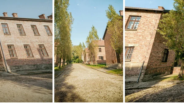 Ingår Auschwitz Koncentrationsläger Kaserner Polen — Stockfoto