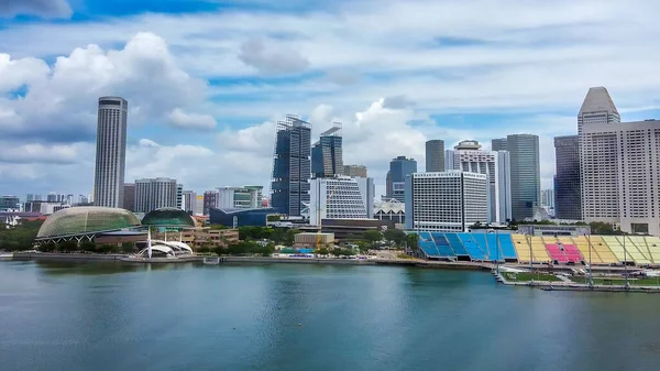 Singapour Janvier 2020 Vue Aérienne Baie Marina Avec Des Gratte — Photo