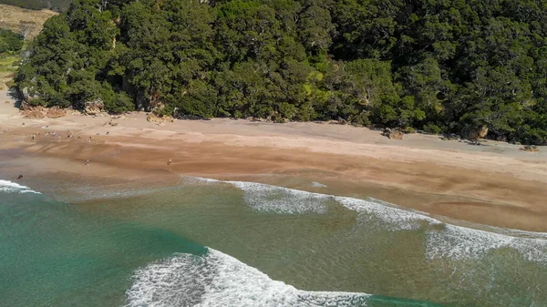 Vista Aérea Playa Agua Caliente Costa Nueva Zelanda — Foto de Stock