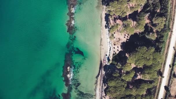 Mar Tirreno Vista aérea aérea de um drone na temporada de verão — Vídeo de Stock