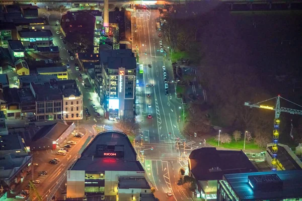 Auckland New Zealand August 2018 Aerial Night View City Skyline — Stock Photo, Image