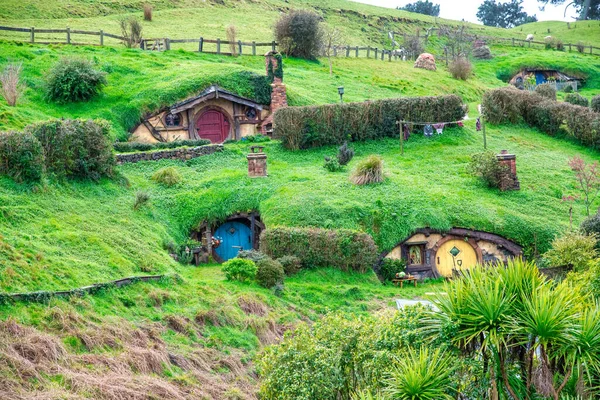 Casa Hobbit Hobbiton Senhor Dos Anéis Tolkien Nova Zelândia — Fotografia de Stock