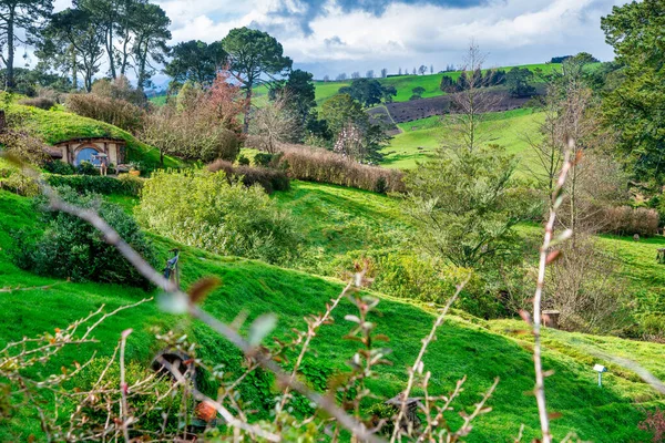 Casa Hobbit Hobbiton Del Señor Los Anillos Tolkien Nueva Zelanda — Foto de Stock