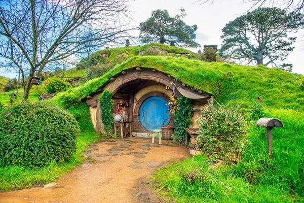 Casa Hobbit Hobbiton Senhor Dos Anéis Tolkien Nova Zelândia — Fotografia de Stock