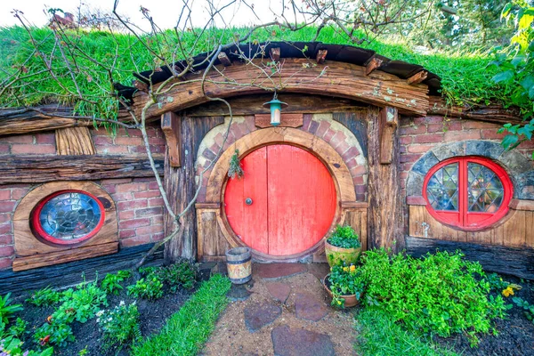 Home Hobbit Garden Hobbiton Movie Set Nova Zelândia Tomados Durante — Fotografia de Stock