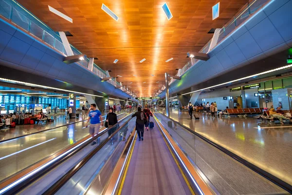 Doha Qatar August 2018 Dohá Interiér Mezinárodního Letiště — Stock fotografie