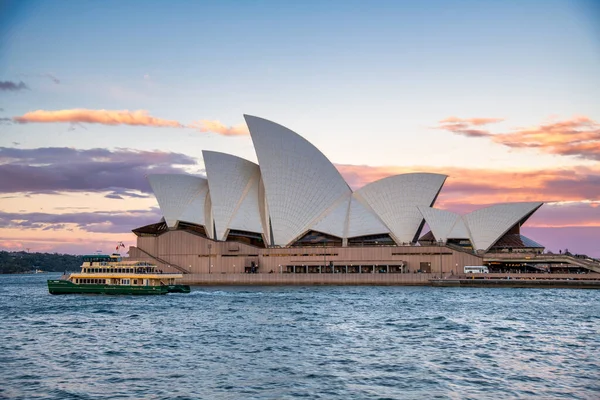 Sydney Sierpnia 2018 Widok Zachód Słońca Opery Sydney — Zdjęcie stockowe