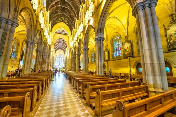 Sydney August 2018 Interieur Van Mary Cathedral — Stockfoto