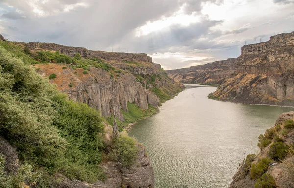 Snake River Sorrounded Mountains Idaho Usa — Stock Photo, Image