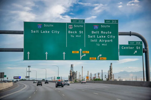 Utah Usa July 1029 Interstate Traffic Salt Lake City — Stok fotoğraf