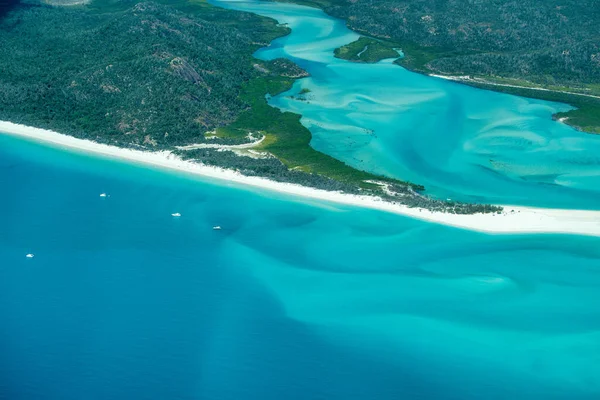 Vista Aérea Del Parque Nacional Las Islas Whitsunday Desde Avión —  Fotos de Stock