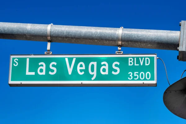 Las Vegas Boulevard Ulice Znamení Slunný Den — Stock fotografie