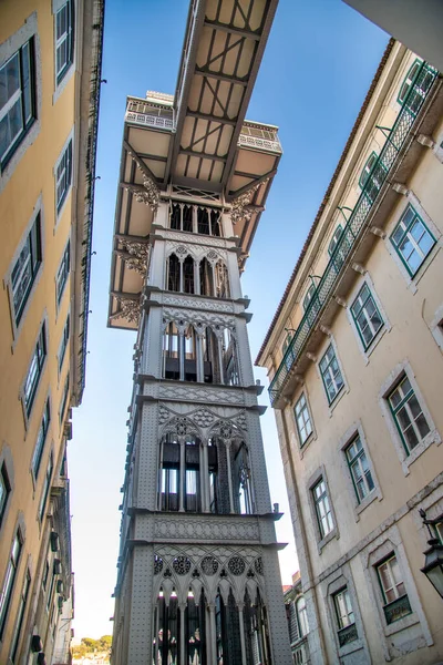 Ascenseur Santa Justa Également Appelé Carmo Lift Est Ascenseur Situé — Photo